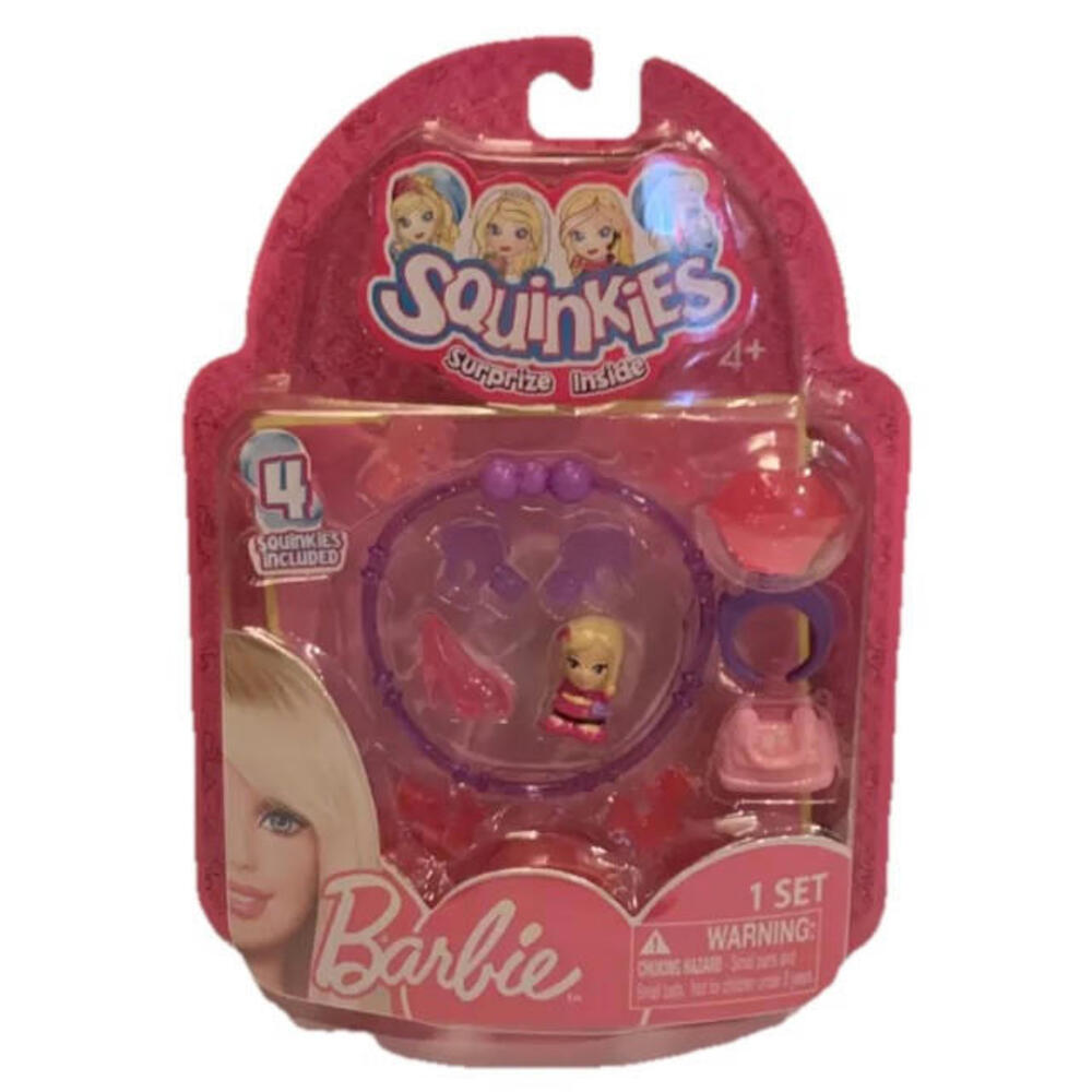 🎀2012 Blip Toys SQUINKIES BARBIE Blister Pack with Charms, Links, Ring, Etc